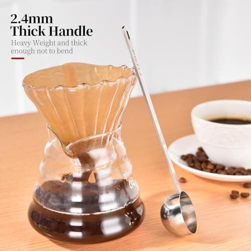 Luxiwise Long Handle Coffee Scoop, 18/8 Stainless Steel Food Grade Measuring Spoon for Coffee Beans Powders Sugar, 8.6in Long Metal Scoop Tablespoon for Easy Container Reach (2tbsp/ 30ml) 7