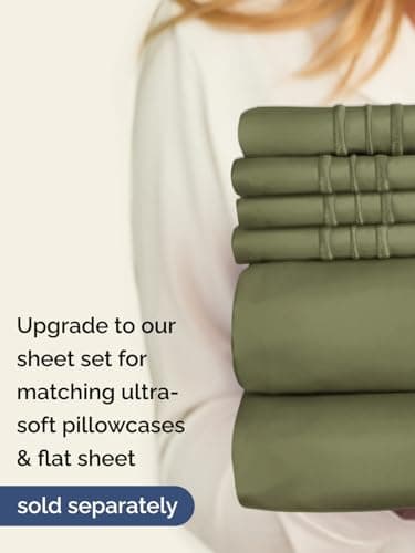 Extra Deep Cal King Fitted Sheet - Hotel Luxury Single Fitted Sheet Only - Easily Fits 18 inch to 24 inch Mattress - Ultra Soft, Wrinkle Free with Extra Deep Pockets - Breathable & Comfy - Sage Green 7
