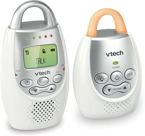 VTech Communications DM221 Audio Baby Monitor with up to 1,000 ft of Range, Vibrating Sound-Alert, Talk Back Intercom & Night Light Loop, White/Silver 13