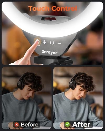 Sensyne 10'' Ring Light with 50'' Extendable Tripod Stand, LED Circle Lights with Phone Holder for Live Stream/Makeup/YouTube Video/TikTok, Compatible with All Phones 6