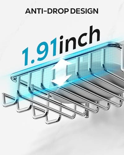 Nieifi Bar Soap Holder for Shower Wall with 4 Hooks, Stainless Steel Adhesive Soap Dish for Bathroom, Silver 5