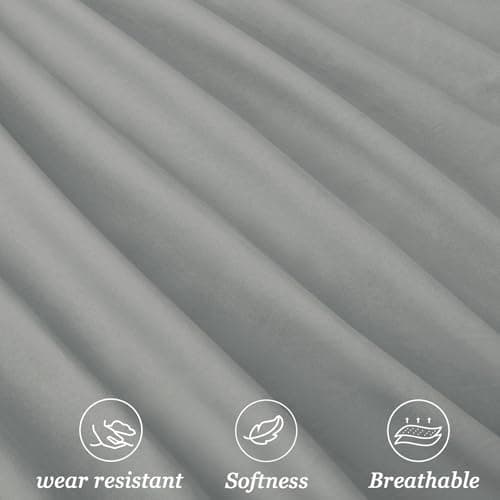 DLCFLF 2 Pack Full Fitted Sheets Only, 1800 Thread Count Microfiber Silver Grey Fitted Bed Sheets Full Size, Up to 16 Inch Deep Pocket, Soft & Breathable Botton Sheets 6