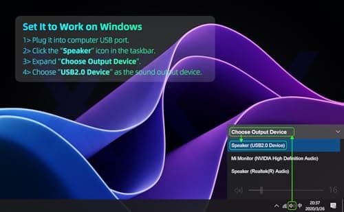 Computer Speakers for Desktop PC Laptop, Wired, USB Plug-in, External Speakers for Monitor, Small Computer Sound bar for PC, Loud Speaker with Deep Bass, Touch Control, Built-in USB-C to USB Adapter 7