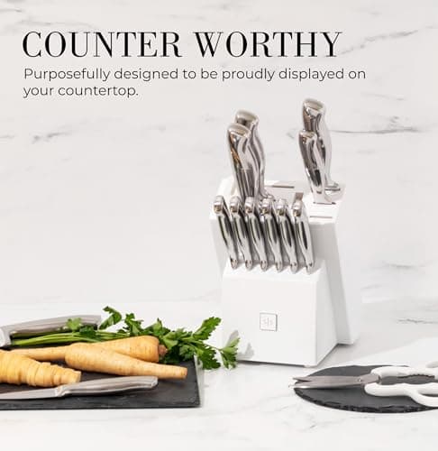 Styled Settings Stainless Steel Knife Set with Built In Sharpener - 6