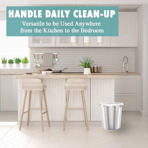 Small Trash Bags 4 Gallon - 105 Count 4 Gallon Trash Bag, Unscented Small Garbage Bags Bathroom Trash Bags, White 4 Gal Small Trash Can Liners 5