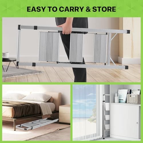 Magshion 3 Step Ladder Wide Anti-Slip Pedals Step Stool, Lightweight Aluminum Folding Ladder with Handgrip for Kitchen, Household and Office (330lbs Capacity) 6