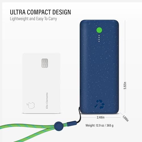 Nimble Champ Pro Portable Charger, 20,000mAh Power Bank with Cable, 65W Dual USB-C Fast Charging Battery Pack, Travel Essential Phone Power Bank for iPhone 17/16/15/14 Galaxy MacBook iPad Airpod Pixel 6