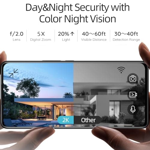 Rraycom 5G/2.4G WiFi Security Cameras Wireless Outdoor, 2K Battery Powered AI Motion Detection Siren Alarm Home Indoor Camera,Color Night Vision, 2-Way Talk, IP65 Waterproof, Works/Alexa, Cloud/SD 7