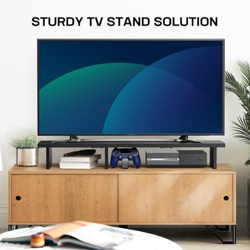 HUANUO Dual Monitor Stand Riser With Cable Clip - Desktop Storage Shelf Organizer for 2 Monitors, Computer, Laptop, Printer, TV 7