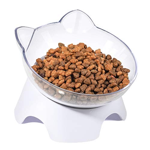 MILIFUN Anti Spill Tilted Cat Food Bowls, Whisker Fatigue Elevated Bowls Set for Cat and Puppy, Pet Bowl Holds About 1 Cup of Pet Food