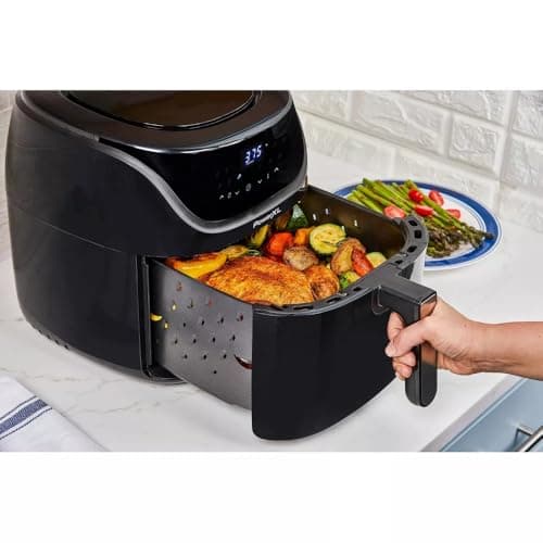 Power-XL Vortex Pro Air Fryer 8 Quart, 1700W, Nonstick Coating, Dishwasher-Safe, Built-in Food Dehydrator, Automatic Shut-Off, LED Touchscreen, 10 Presets, XL Kitchen Appliances 8