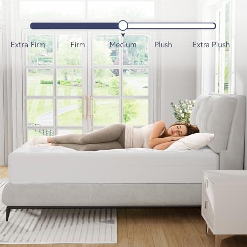 ELEMUSE Queen Size Dual Layer 3 Inch Memory Foam Mattress Topper,Cooling Gel Memory Foam Pillow Top Mattress Pad Cover for Back Pain Relief 5