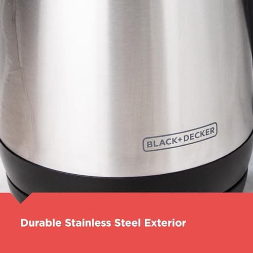 BLACK+DECKER 1.7L Cordless Electric Kettle, KE1700SD, Rapid Boil, Auto Shutoff, Stainless Steel 7