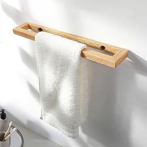 Towel Racks for Bathroom Wall Mounted,Wooden Bathroom Towel Holder,Heavy Duty Towel Bar Enhance Your Modern Bathroom Decor 5