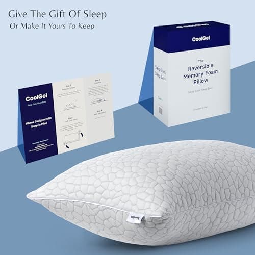 Cool Gel Cooling Pillow for Hot Sleepers - Standard Size Set of 2 Shredded Memory Foam Pillows for Sleeping - Adjustable Neck & Shoulder Support, Reversible Cover, Hypoallergenic & Breathable 5