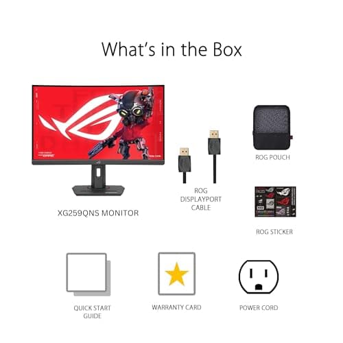 ASUS ROG Strix 25” (24.5” viewable) Esports Gaming Monitor (XG259QNS) - Full HD, 380Hz, 0.3ms, Fast IPS, Extreme Low Motion Blur Sync, FreeSync Premium, DisplayWidget, Ergonomic, 3 yr Warranty 7