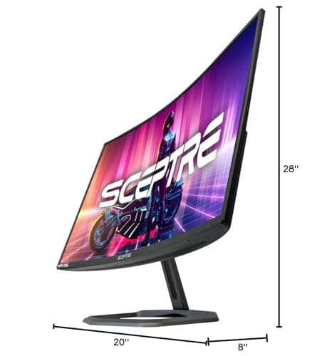 Sceptre Curved 32-Inch Gaming Monitor, 1920 × 1080, Up to 240+Hz, 1ms, 110% sRGB, AMD FreeSync Premium, Built-in Speakers, HDMI DisplayPort, Machine Black (C325B-FWD240 Series) 10