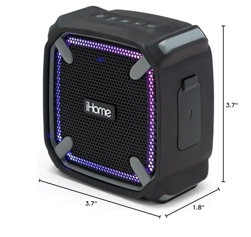 iHome iBT371 Weather Tough Portable Rechargeable Bluetooth Speaker with Speakerphone and LED Accent Lighting (Mini) 6