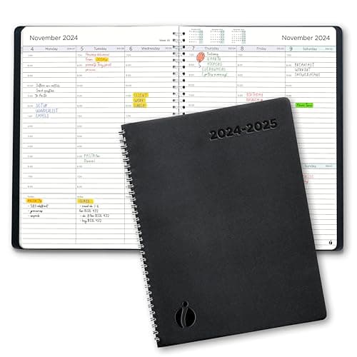 Academic Planner 2024-2025 - Hourly 2024-2025 Planner Weekly and Monthly - Appointment Book with Flexible Cover, Twin-Wire Binding - Simple Design for Productivity, June 2024 - July 2025. 8.5 x 11