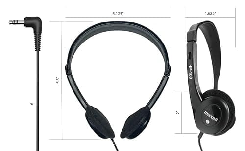 Maxell - 190319 Stereo Headphones - 3.5mm Cord with 6-Foot Length - Soft Padded Ear Cushions, Adjustable Headband for Comfort - Sleek, Lightweight, Wired for Reliable Connection – Black 7