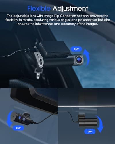 5K 3 Channel Dash Cam, 5G Wi-Fi Built-in GPS with 64GB Card, 4K+1080P+1080P Front and Rear Inside Triple Car Camera with 3'' IPS Screen, IR Night Vision, Voice Control, 24H Parking Monitor, 512GB Max 9