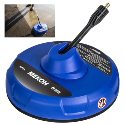 MEKOH 14” Electric Pressure Washer Surface Cleaner Attachment, 2500 PSI Universal Power Washer Accessories for Driveway Sidewalk Deck Patio Concrete Cleaning, 1/4" Quick-Connect, Dual Rotary Nozzles