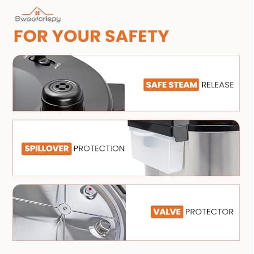 Sweetcrispy 6 QT Electric Pressure Cooker 12-in-1 Multi Electric Cookers, Rice Steamer Yogurt Maker Stainless Steel, New Sliver 7