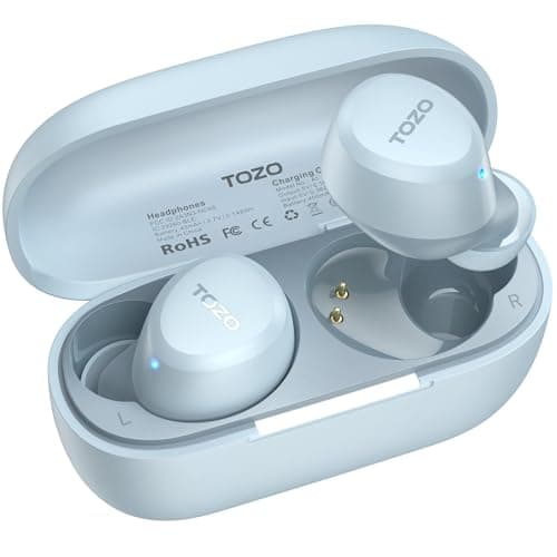 TOZO A1 Wireless Earbuds Bluetooth 5.3 Light Weight in Ear IPX5 Waterproof Headphones 2 Mic for AI Calls, Immersive Premium Sound Bass Headset with Charging Case, 32 Presets EQ Customization via App