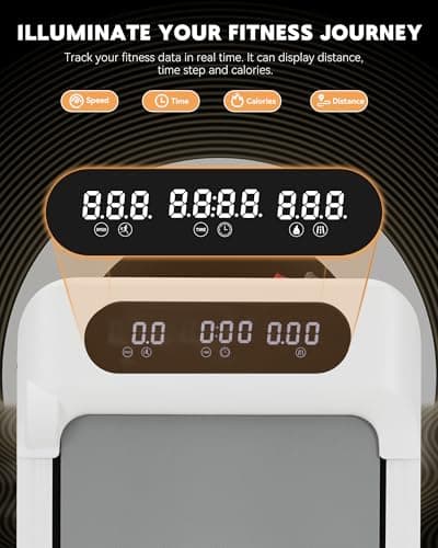 RUNFREELY Walking Pad Treadmill with Optional Handle, 3 in 1 Under Desk for Walking, Jogging & Running, Portable Compact for Home Office, 2.5HP Quiet Motor, White/Black 3