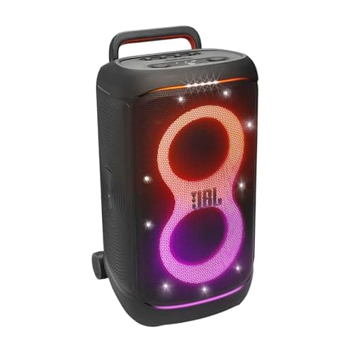JBL PartyBox 520 - Portable Battery-Powered Party Speaker with AI Sound Boost, Up to 15 Hours of Play time, IPX4 Splash Proof, Multi-Speaker Connection by Auracast, and Telescopic Handle (Black)