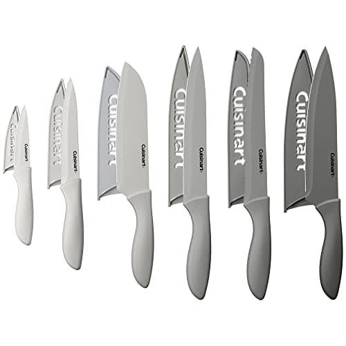 Cuisinart SM-50 Precision Master 5.5-Quart Stand Mixer, White Linen Bundle with Cuisinart Advantage 12-Piece Gray Knife Set with Blade Guards 9