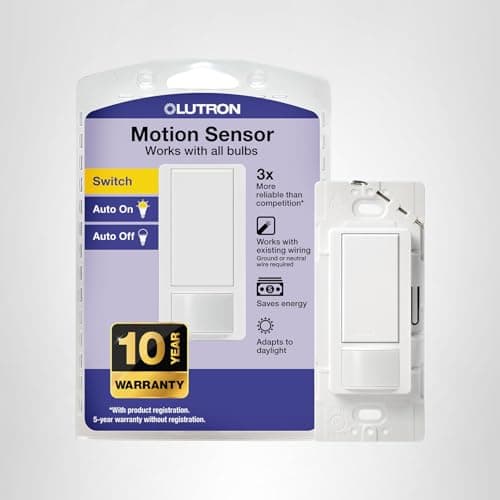 Lutron Maestro Motion Sensor Light Switch Indoor for Bathroom, Garage, Laundry Room, Any Bulbs, Occupancy Vacancy Sensor, Single-Pole, MS-OPS2-WH, White 15