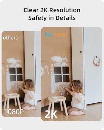 Security Camera 2K, blurams Baby Monitor Dog Camera 360-degree for Home Security w/Smart Motion Tracking, Phone App, IR Night Vision, Siren, Works with Alexa & Google Assistant & IFTTT, 2-Way Audio 5