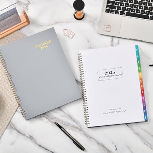 2025 Planner - Planner 2025, 2025 Daily Weekly and Monthly, 9" × 11", Large, 12 Monthly Tabs, JAN 2025 - DEC 2025, Twin-Wire Binding, Thick Paper, Waterproof Cover 8