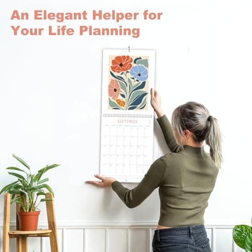 Guasslee Wall Calendar 2026-2027, Vertical Calendar Wall 2026, 18-Month Aesthetic Calendar From 2026 Jan-2027 Jun, 28" X 11" Monthly Planner Wall With Thick Paper, Floral Design for Home Office 7