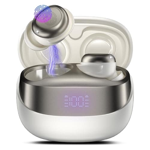 DUSONLAP Sleep Earbuds Bluetooth 5.4 in Ear Light-Weight Headphones, Mini Sleep Headphones Small Design for Side Sleepers, 47H Playtime with Charging Case, Clear Calls Earphones, Off White