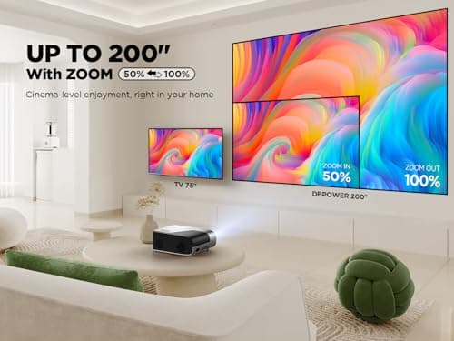 [Auto Focus/Auto Keystone] Smart Projector with WiFi and Bluetooth, Dolby Audio,DBPOWER Native 1080p Projector, Movie Projector, 50% Zoom with Carry Bag 6