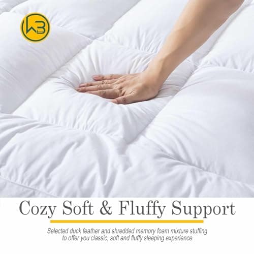WhatsBedding Memory Foam Mattress Topper, Pressure-Relieving Cooling Mattress Pad with Secure Strap Design for Back Pain, Soft and Supportive Bed Topper 5