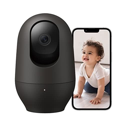 nooie 2K Baby Monitor, Baby Camera Monitor with Phone App, WiFi Indoor Camera for Home Security, AI Motion Tracking, Two-Way Audio, Compatible with Alexa, SD or Cloud Storage