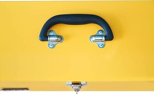 HantekSteel 16" Portable Steel Heavy-duty Tool Box 18-Gauge with Metal Latch and Handle Yellow 6