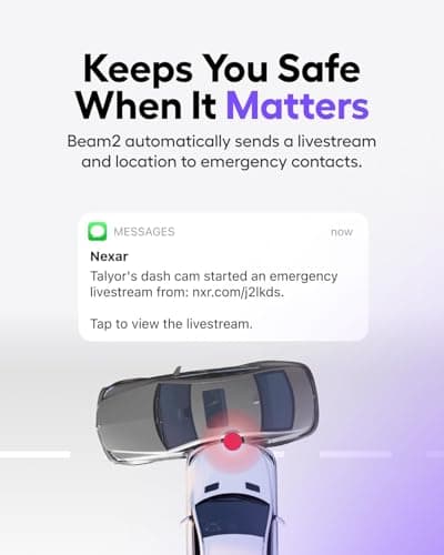Nexar Beam2 Dash Cam Front and Cabin 256GB Internal Storage 2K QHD LTE Connected Unlimited Cloud Storage Live Streaming Parking Mode Night Vision 1 Year Nexar Connect Subscription Included 6