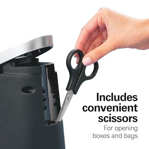 Hamilton Beach Smooth Edge Electric Automatic Can Opener for Kitchen with Easy Push Down Lever, Extra Tall, Includes Stainless Steel Scissors, Black and Chrome (76607) 6