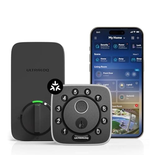 ULTRALOQ 2025 Upgrade Bolt Fingerprint Matter Smart Lock, Fingerprint Keyless Entry Door Lock, Works with Apple Home, Alexa, Google, SmartThings, IFTTT, Built in Matter Over Thread, BHMA Grade AAA