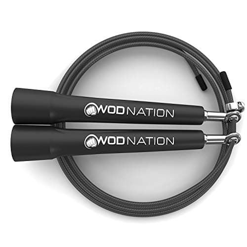 WOD Nation Jump Rope - Black Alloy Steel, Adjustable Length - Speed Jump Rope for Men & Women - Boxing & MMA Home Workout Equipment - Gym Fitness Equipment & Cardio Gear 8