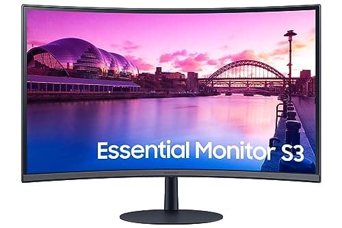 Samsung 32-Inch S39C Series FHD Curved Gaming Monitor, 75Hz, AMD FreeSync, Game Mode, Advanced Eye Comfort, Frameless Display, Built in Speakers, Slim Metal Stand, LS32C394EANXGO, 2023, Black