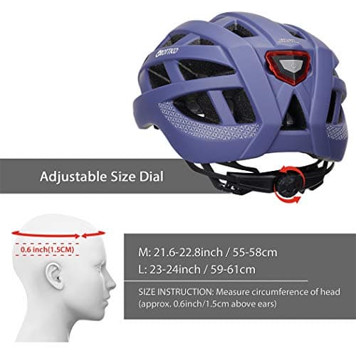 Adult-Men-Women Bike Helmet with Light - Mountain Road Bicycle Helmet with Replacement Pads & Detachable Visor 6