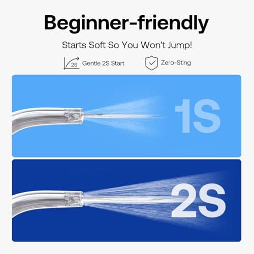 Bitvae Water Dental Flosser Teeth Picks, Cordless Portable Oral Irrigator, Powerful and Rechargeable Oral Irrigator, Brace Care, IPX7 Waterproof Water Dental Picks for Cleaning, Quartz Pink 5