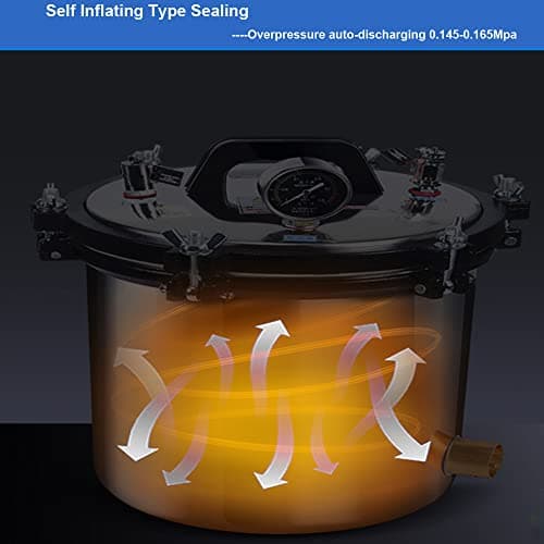 Portable Lab Steam Autoclave Ster𝒊l𝒊zer Stainless Steel High Pressure Steam Cleaning Machine 8L/8.4qt 4