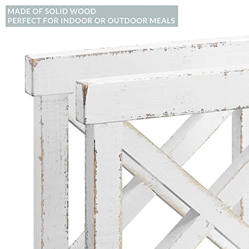 Barnyard Designs Farmhouse Napkin Holder for Table - Vintage Rustic Distressed Wooden Napkin Holder Dispenser for Kitchen, 5.5" x 5.5" (White) 7