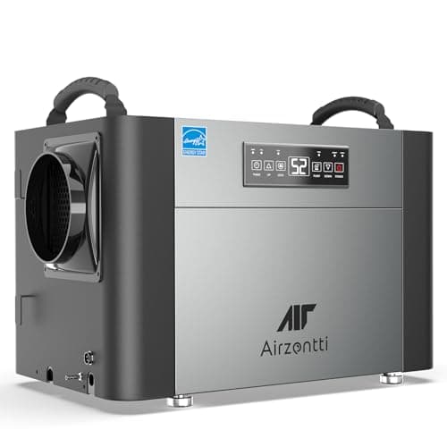 Airzentti 155 Pints Commercial Dehumidifier for Basement with Pump and Drain Hose, Large Space Dehumidifier for Crawl Space, Attic, Garage, Home, Industrial, Water Damage, Auto Defrost, Energy Star